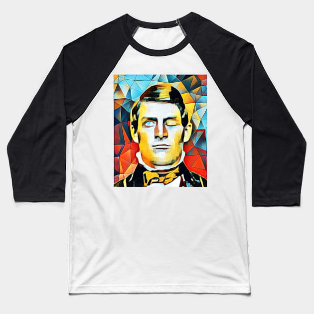 Phineas Gage Abstract Portrait | Phineas Gage Artwork 2 Baseball T-Shirt by JustLit